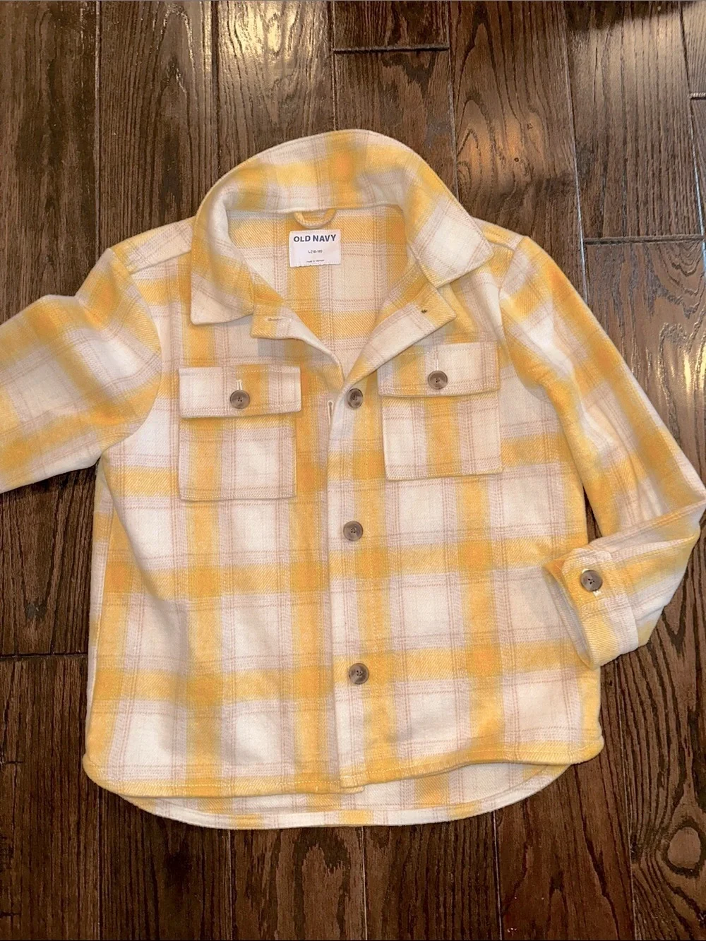 Old Navy Yellow Button-Up shacket size large girls 10-12 new with tags